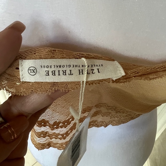 XL crop corset style gold satin with lace back light stretch - Picture 8 of 10